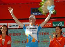 Tyler Farrar (Team Garmin-Transitions) on the podium. Photo copyright Fotoreporter Sirotti.