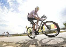 UAE Team Emirates cyclist on his Colnago bike