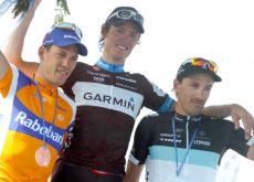 Johan Van Summeren (Team Garmin-Cervelo), Fabian Cancellara (Team Leopard-Trek) and Maarten Tjallingii (Team Rabobank) on the podium in Roubaix. Photo Fotoreporter Sirotti. Johan Van Summeren (Team Garmin-Cervelo), Fabian Cancellara (Team Leopard-Trek) and Maarten Tjallingii (Team Rabobank) on the podium in Roubaix. Photo Fotoreporter Sirotti.