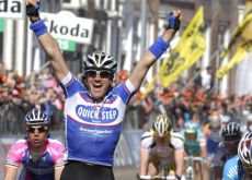 Wouter Weylandt wins stage 3 of the 2010 Giro d'Italia. Photo copyright Fotoreporter Sirotti.
