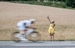 Mathieu van der Poel passes by cycling fan
